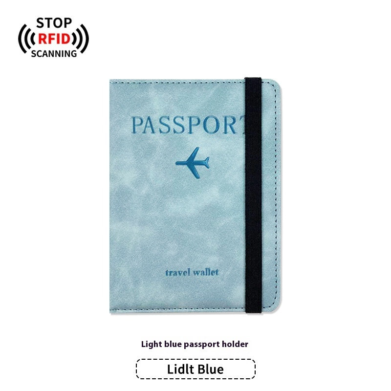 PU Leather Anti-magnetic Passport Holder Luggage Tag Suit