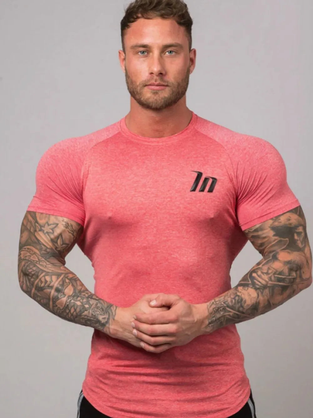 Camiseta de manga corta y cuello redondo de talla grande para hombre