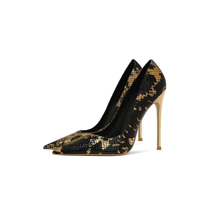 Women's Snake-Print Pointed-Toe Stiletto Heels