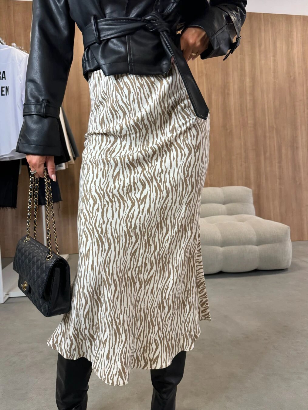 High Waist Slimming Women's Printed Wear Skirt