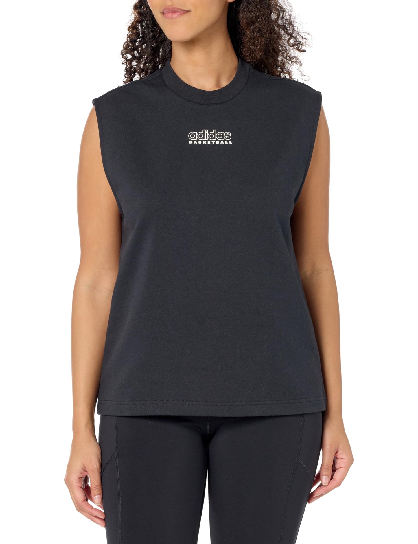 adidas Womens Select Sleeveless Top Black/White Medium