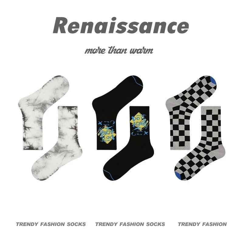 Men's Renaissance Original Tube Socks Simple Letters