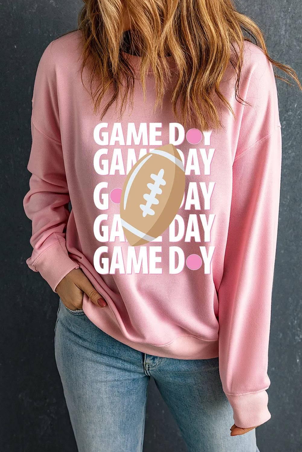 Sudadera de cuello redondo y manga larga "DÍA DE PARTIDO"