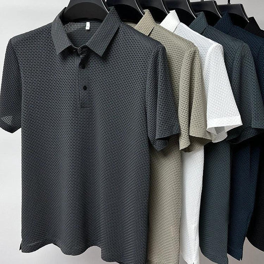 Mesh Ice Silk Short Sleeve Dress Shirt
