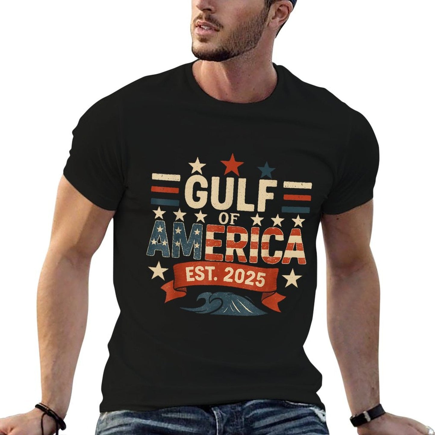 Retro Gulf Of USA America Since 2025 American Flag USA Gulf Breathable T-Shirt