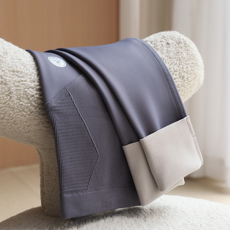 Leggings de maternidad con forro polar y soporte abdominal