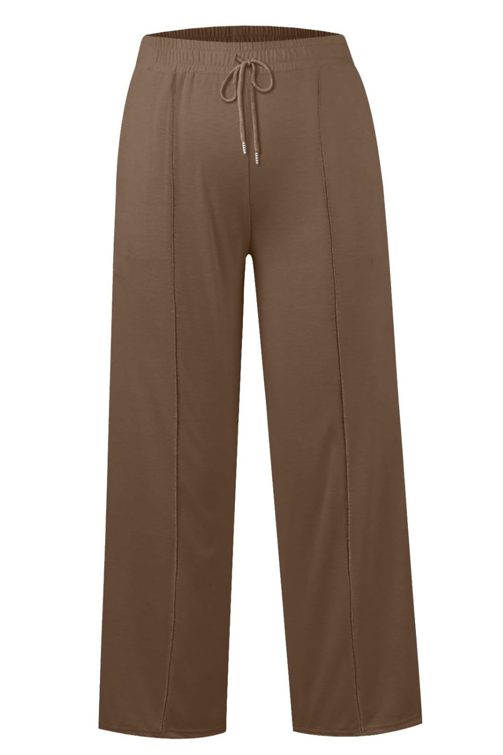 Pantalones de pernera ancha con cintura elástica y cordón ajustable