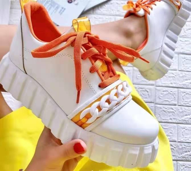 Casual Sports Lace Up Women Shoes With Muffin Sole