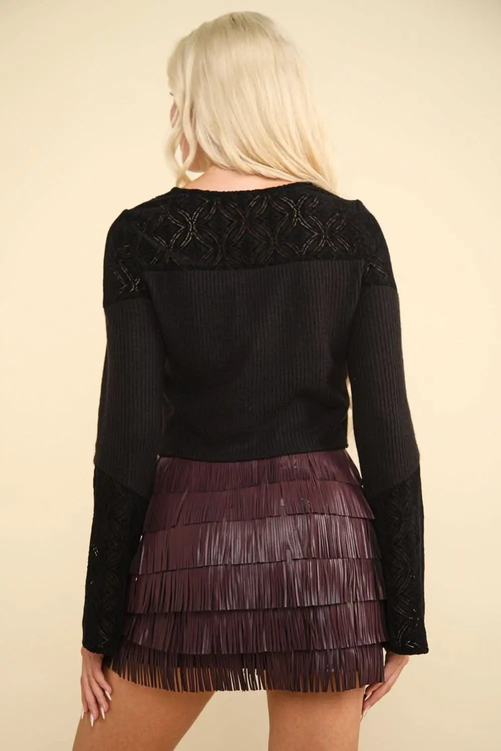 Sweaters Trendsi Lace Crop Top Women's Y2K Party Top Sexy & Trendy