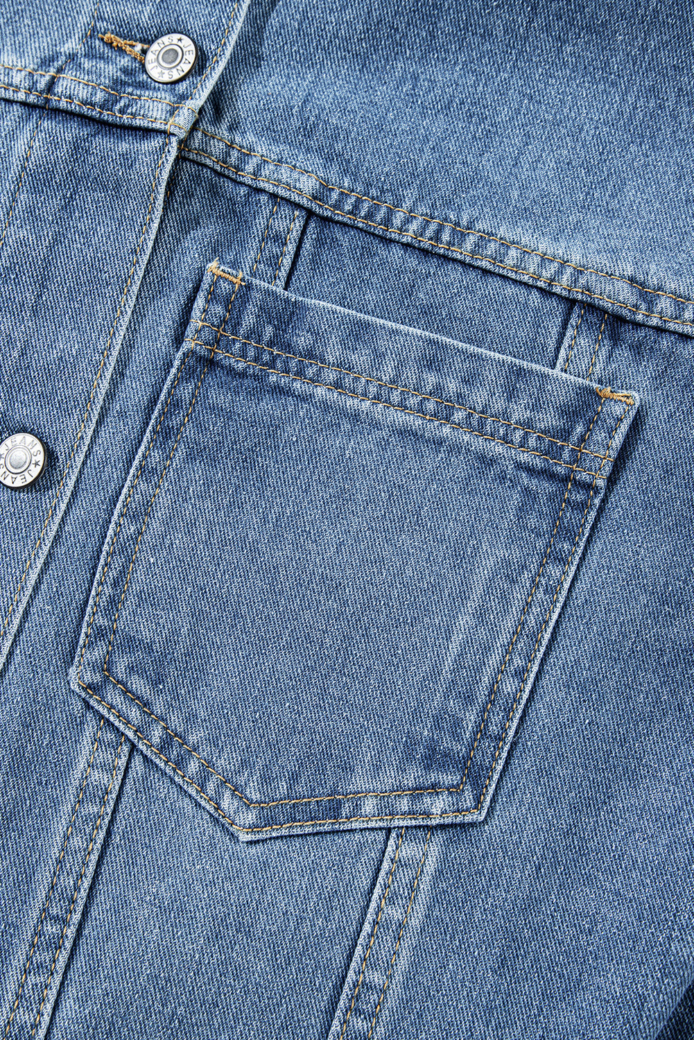 Chaqueta vaquera oversize con bolsillo, lavada a la piedra, a rayas azules
