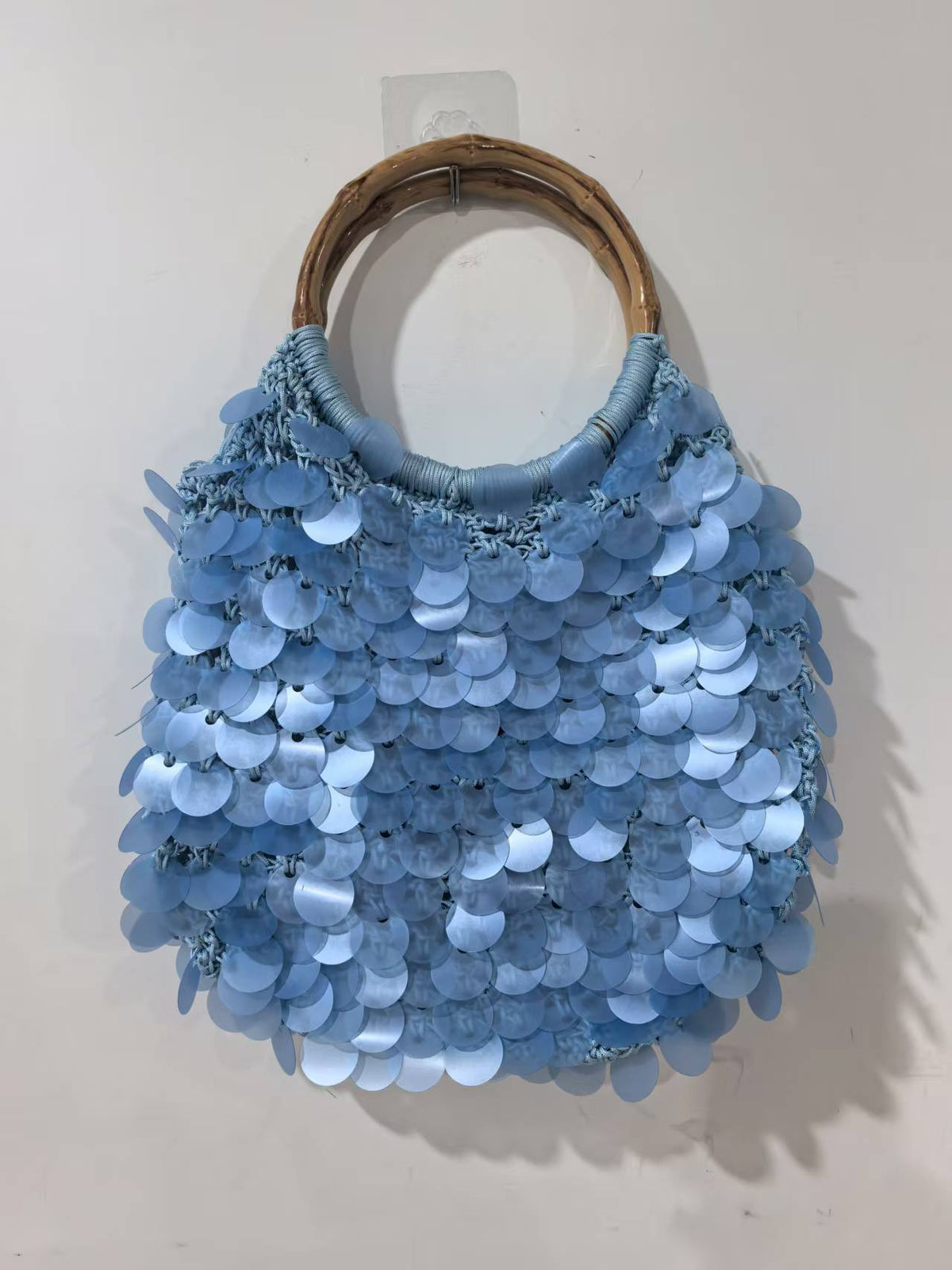 New High-End Handmade Natural Sequin Handbag For Women