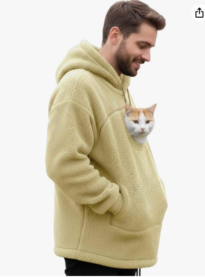 European And American Style Fleece-Lined Hooded Sweatshirt, Unisex, Loose Fit, Casual, Warm, Cross-Border Bestseller With Drawstring