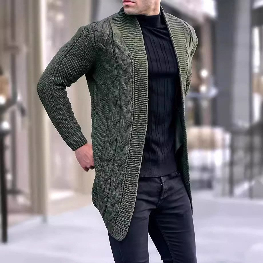 Mens Casual Cardigan Sweater With Long Sleeves For Fall And Winter