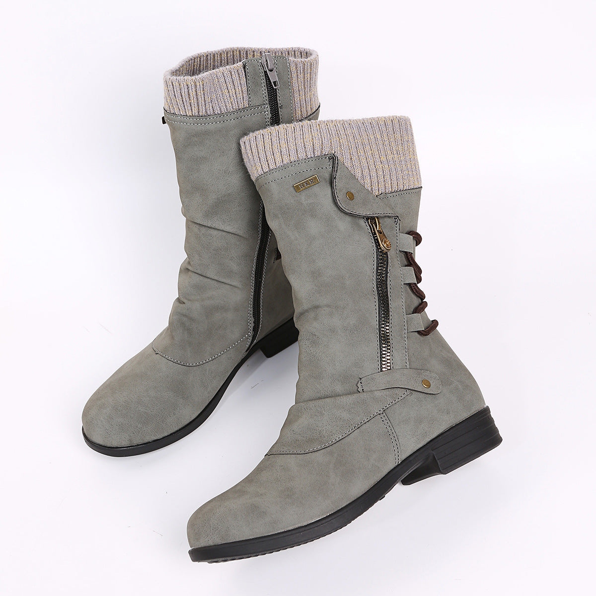 Women's Round-Toe Side Zipper Boots