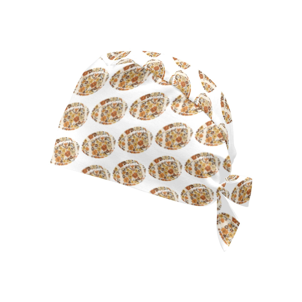 Retro Floral Football Scrub Cap