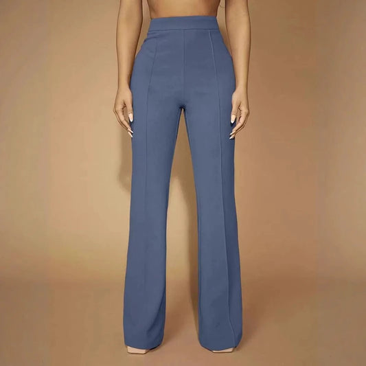 Pantalones de Negocios Casuales de Otoño de Cintura Alta Combinables a la Moda para Mujer