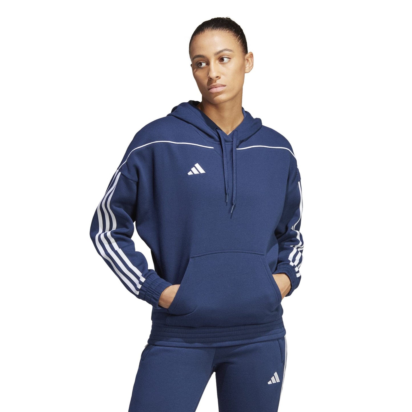 adidas Womens Size Tiro23 League Sweat Hoodie Team Navy Blue Large/Tall