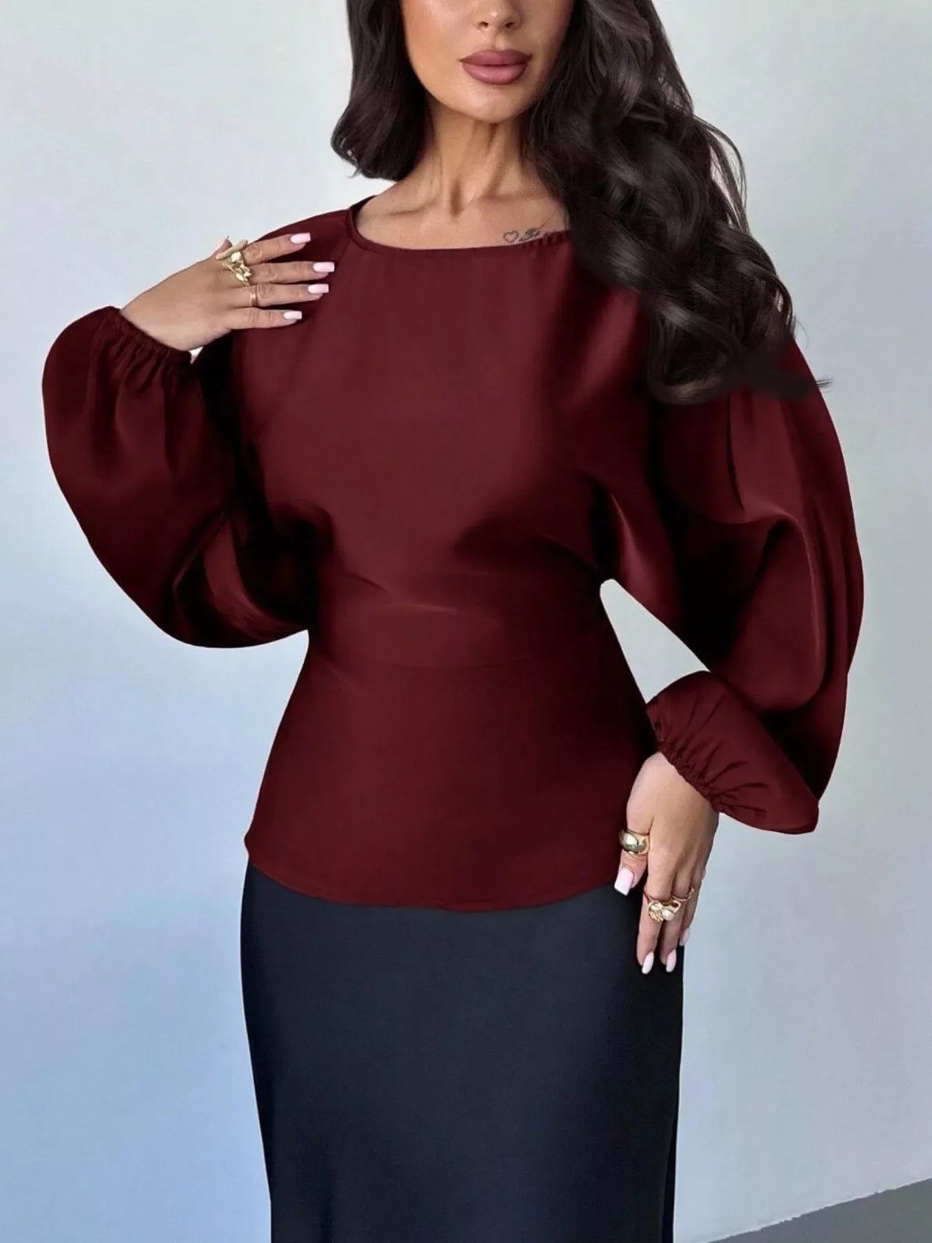 Polka Dot Round Neck Blouse