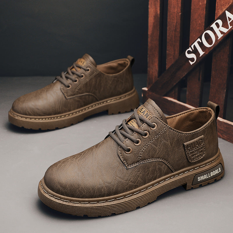 Men's Leather Low-Top Casual Boots