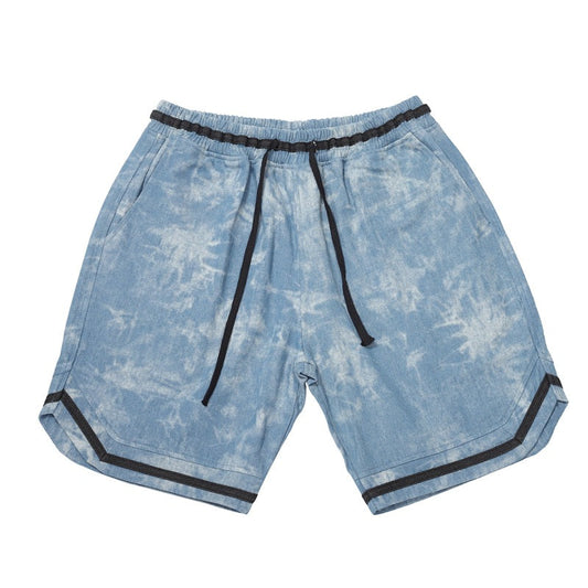 Men's Vintage Bleached Denim Shorts for Summer Streetwear
