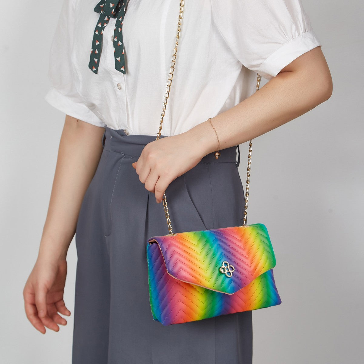 New Contrast Color Polyester Suitable For Portable Travel Lipstick Cosmetics Women's Bag