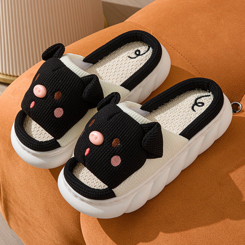 Cute Piggy Open-Toe Slippers