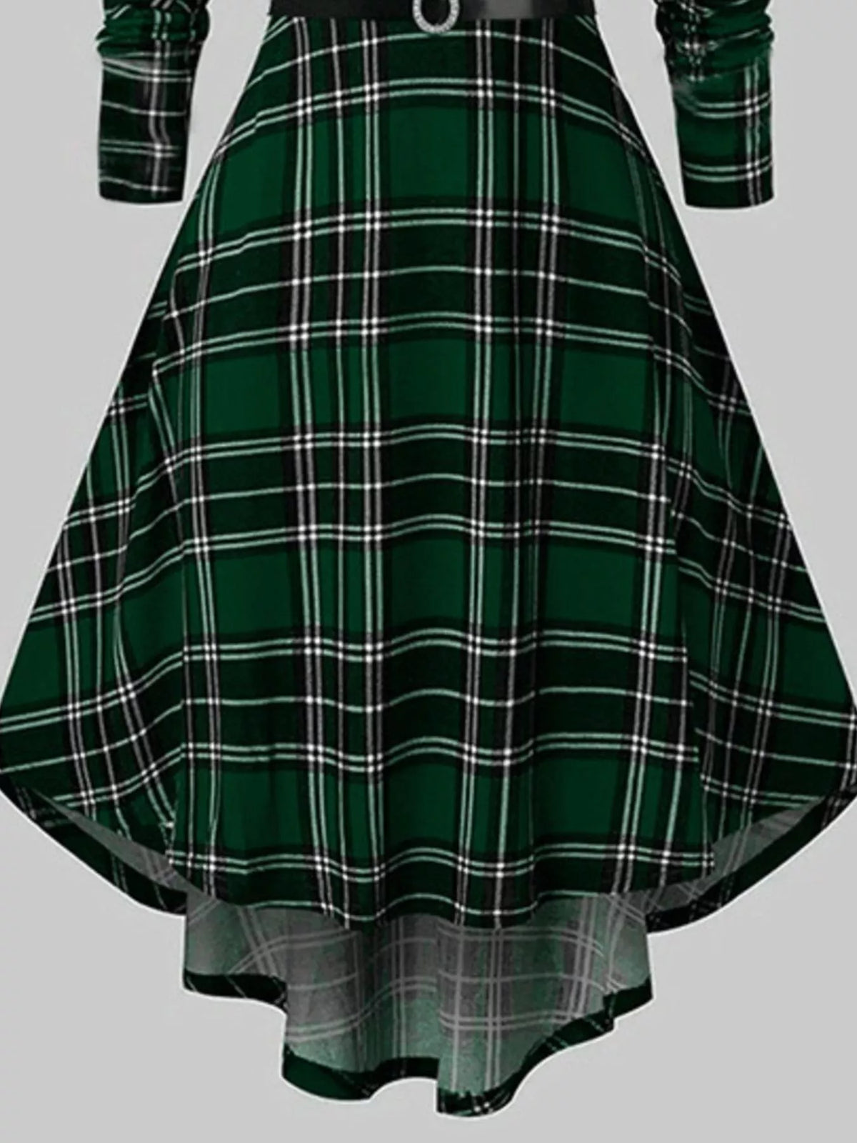 Fuzzy Trim Long Sleeve Christmas Dress