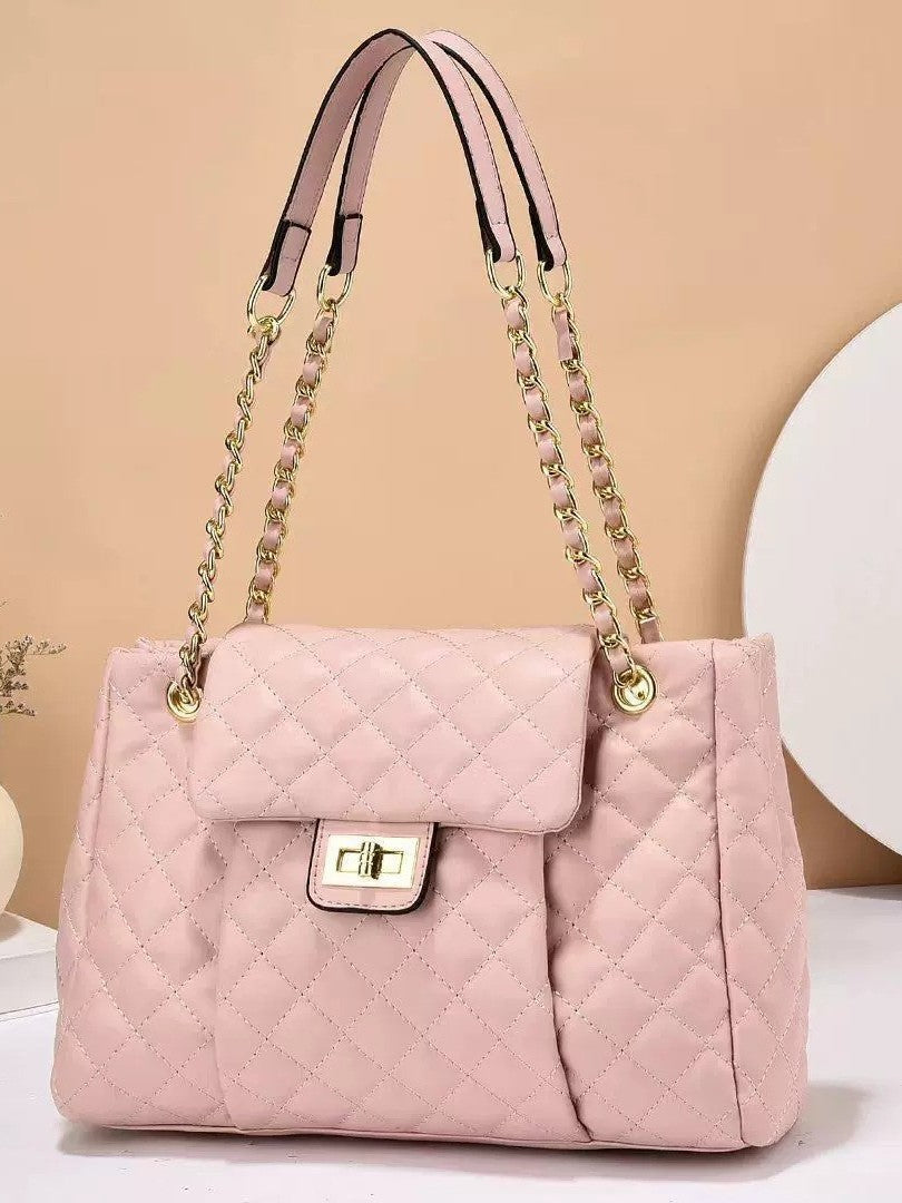 Women's Rhombus Quilted Chain Shoulder Travel Bag