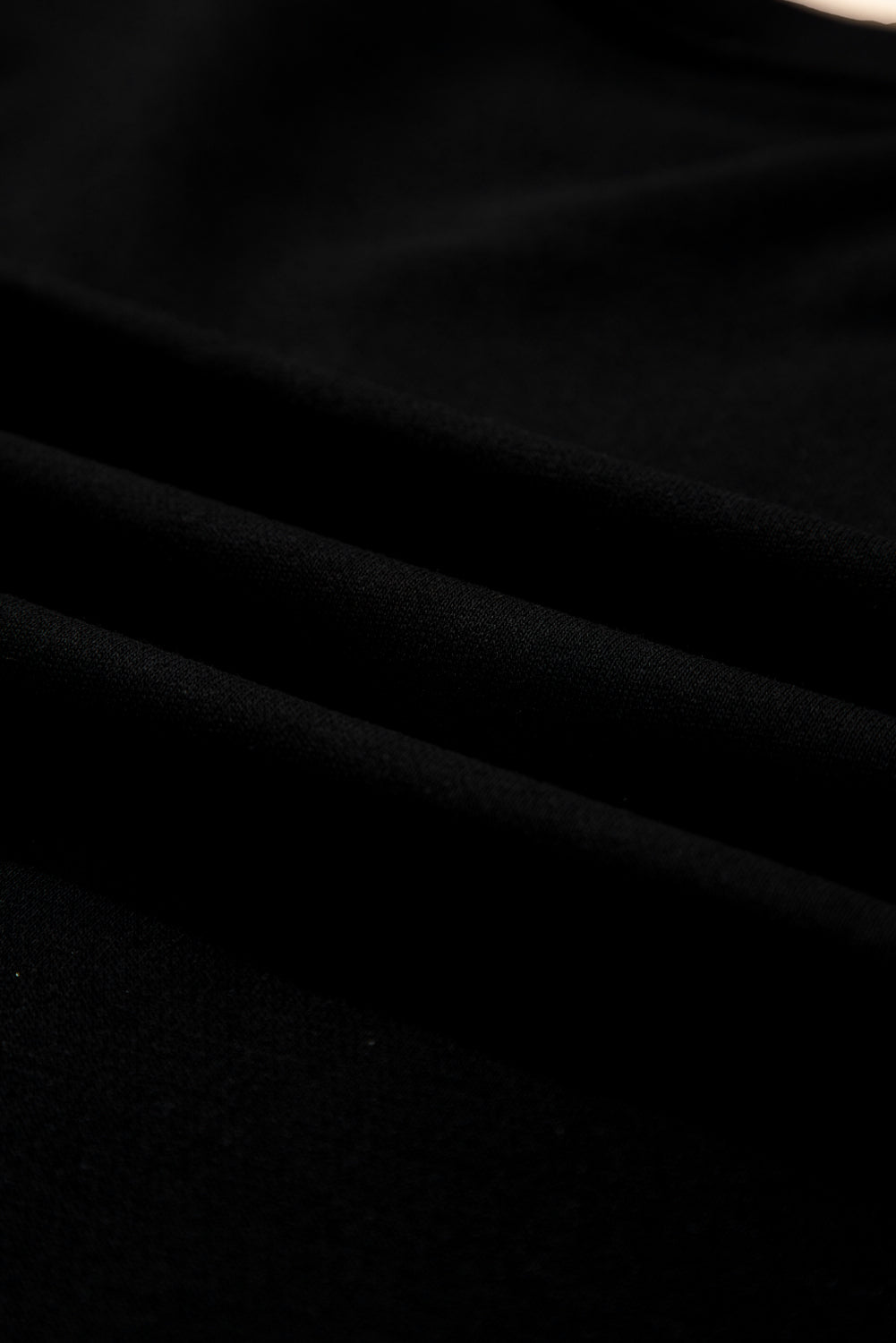 Sudadera suelta con letras de peluche "CLASSY UNTIL KICKOFF" negra