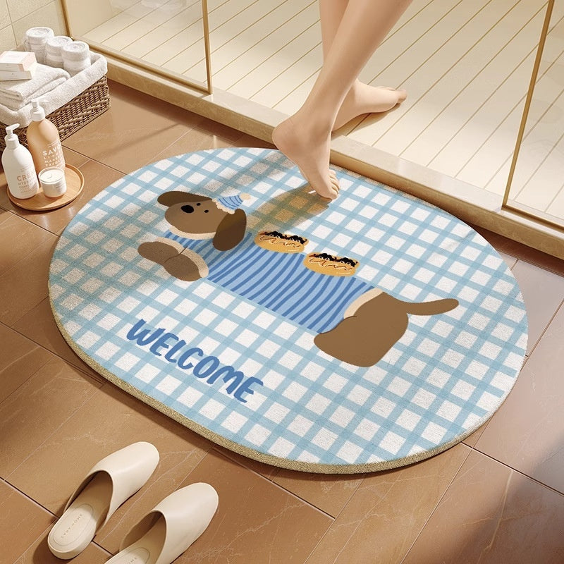 Quick-drying Cartoon Silica Mud Floor Mat