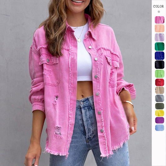 Camisa Chaqueta Rota de Moda para Mujer