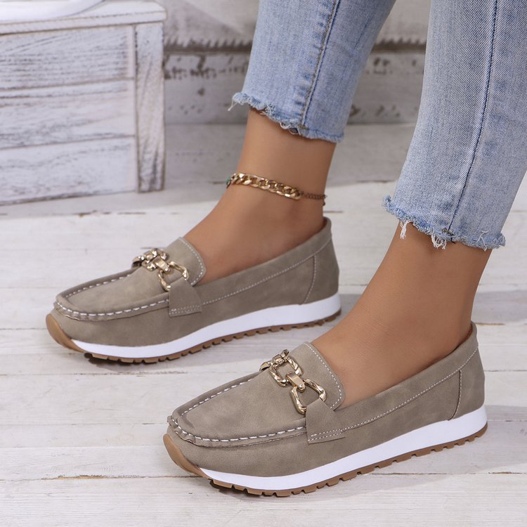 Women's Round-Toe Slip-on Platform Casual Shoes