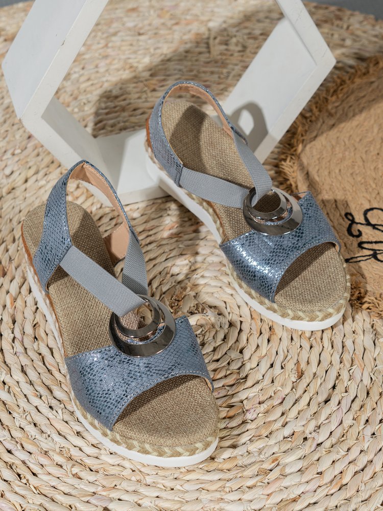 Women's Hemp Rope Wedge Peep Toe Sandals