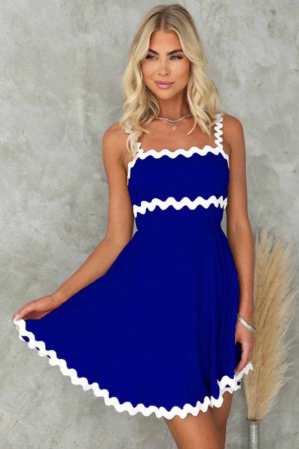 Dresses Trendsi Chic square neck mini dress with contrast trim