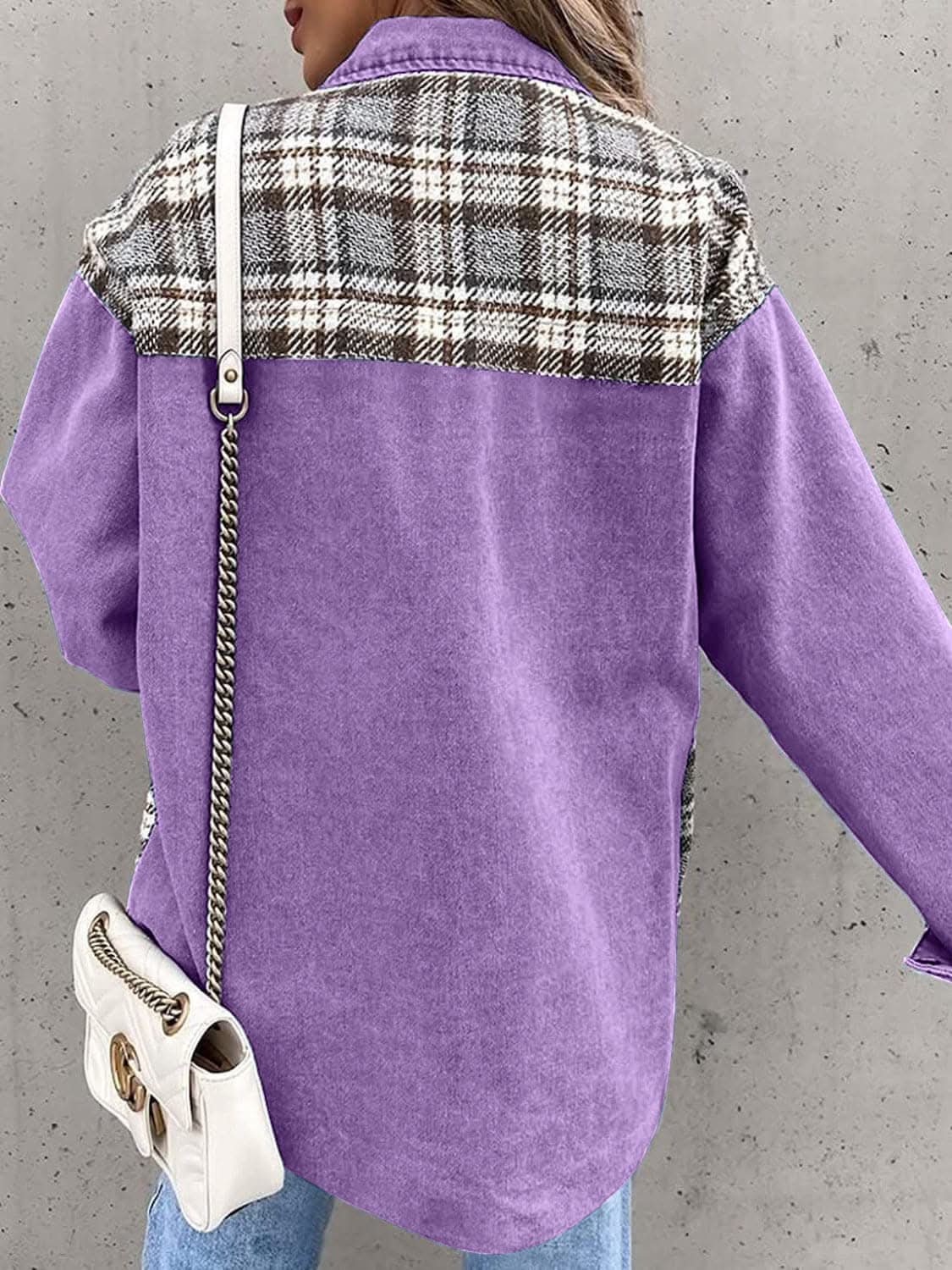 Trendsi Oversized Plaid Cotton Jacket — Casual Shacket Style