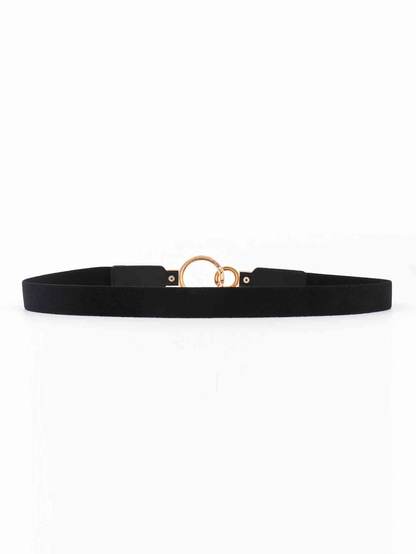 ElegantStyle Double Ring Buckle Elastic PU Belt – Adjustable Comfort Fit See size chart under “more details”