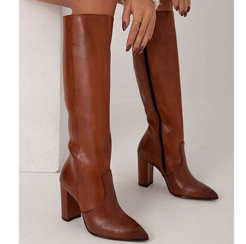 Women's High Heeled Pointed-Toe Boots