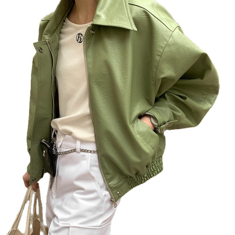 Women's Fashionable Retro Casual Zip-Up Collar Jacket