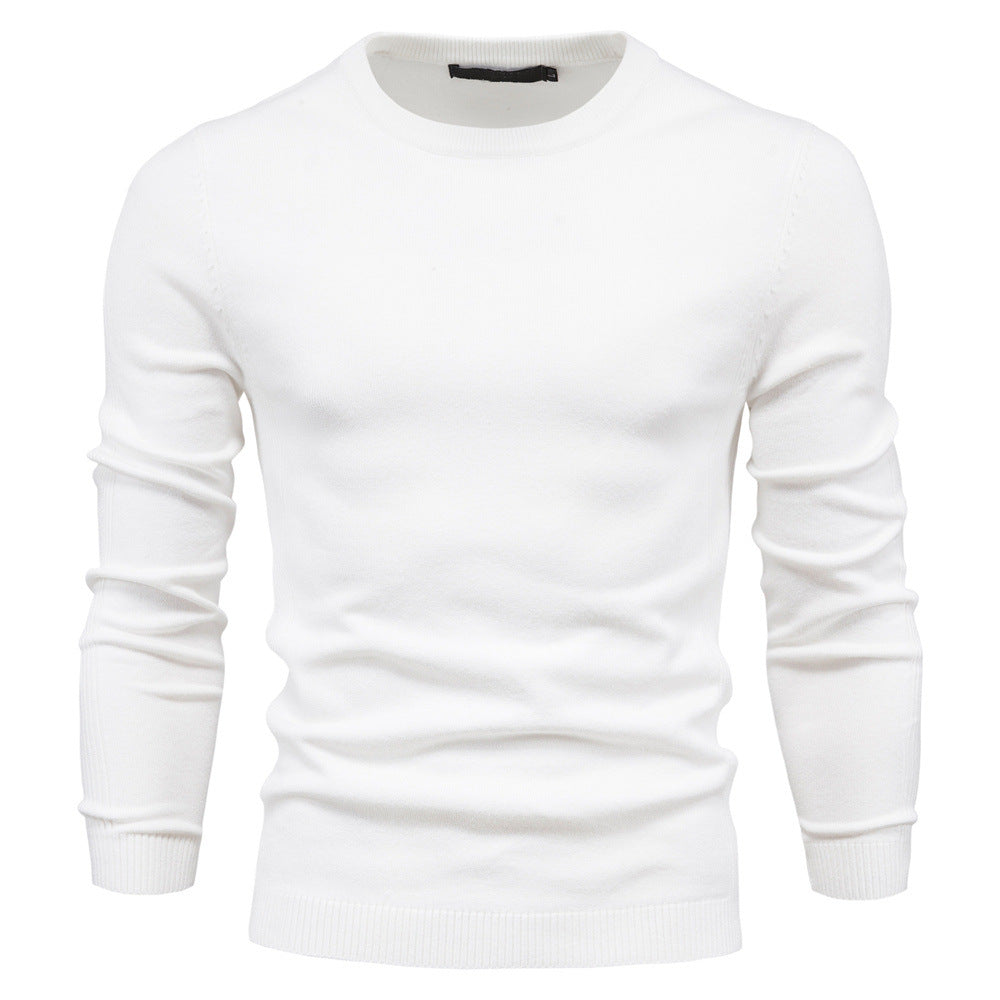 10-Color Autumn And Winter Thickened Men's Sweater, Round Neck Slim-Fit Men's Knitwear, Casual Men's Knit Top