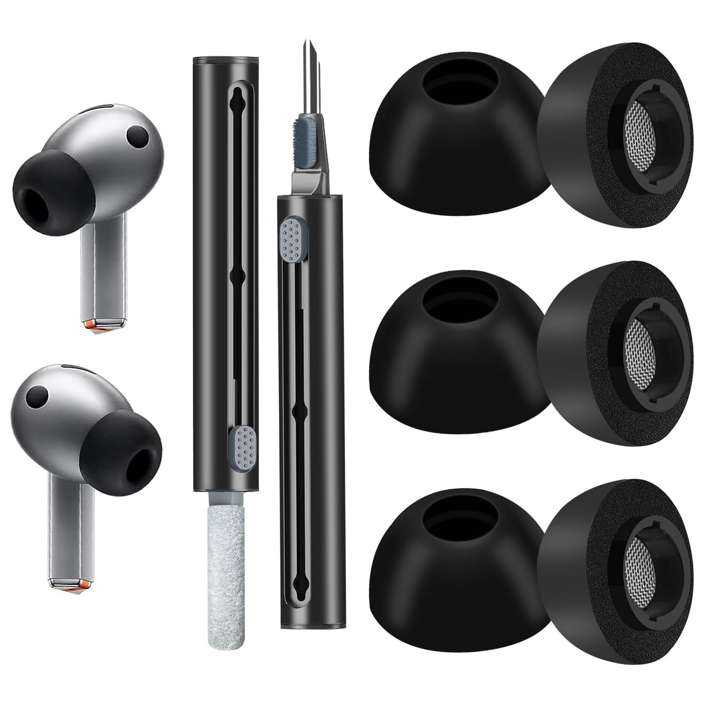 Foam Ear Tips for Samsung Galaxy Buds3 Pro - Ultimate Comfort and Unshakeable Fit with Memory Foam Earbud Tips Earbud Replacement Tips - L