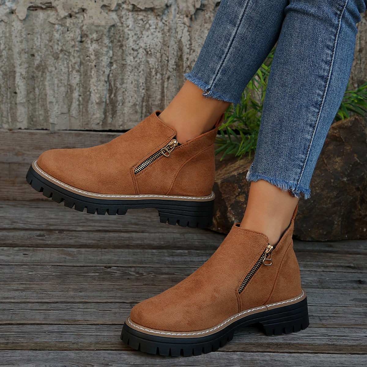 Women's Ankle Boots With Side Zipper