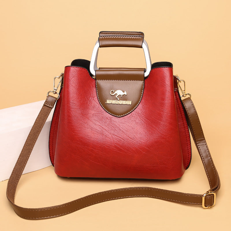 Large Capacity Soft Leather Shoulder Travel Bag