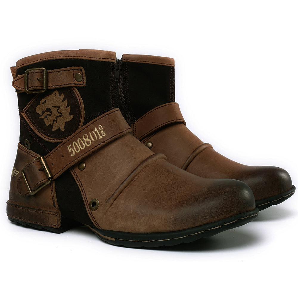 Men's Western Denim Color Changing Martin Boots