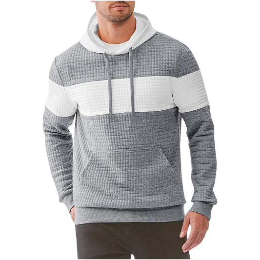 Sudadera de hombre con capucha, manga larga y cordón ajustable