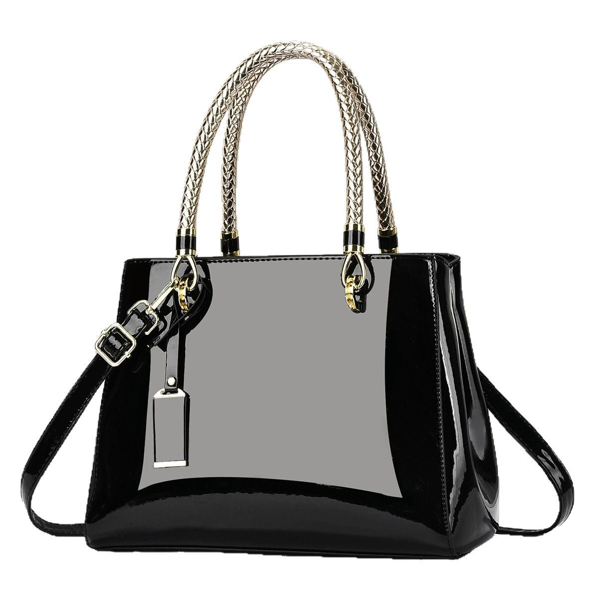 Fashionable Patent Leather Glossy Handbag Large-Capacity Casual Shoulder Crossbody Bag