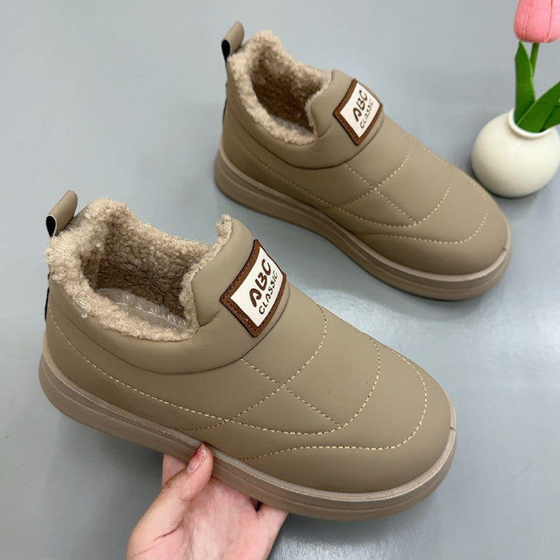 Zapatillas de algodón cálidas resistentes al frío para mujer
