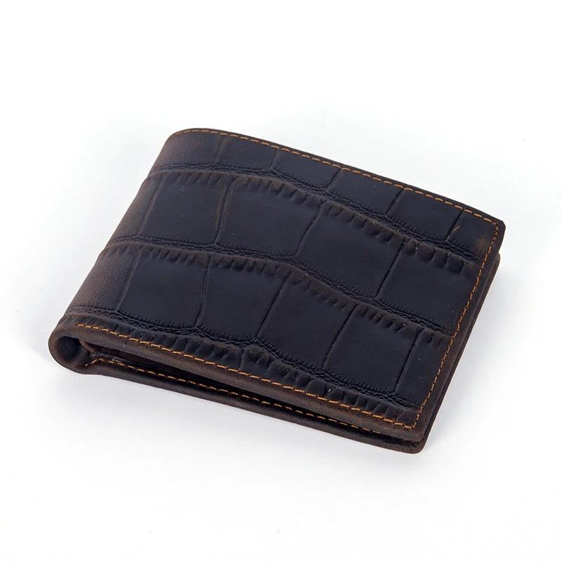 Horizontal First-layer Cowhide Wallet For Men