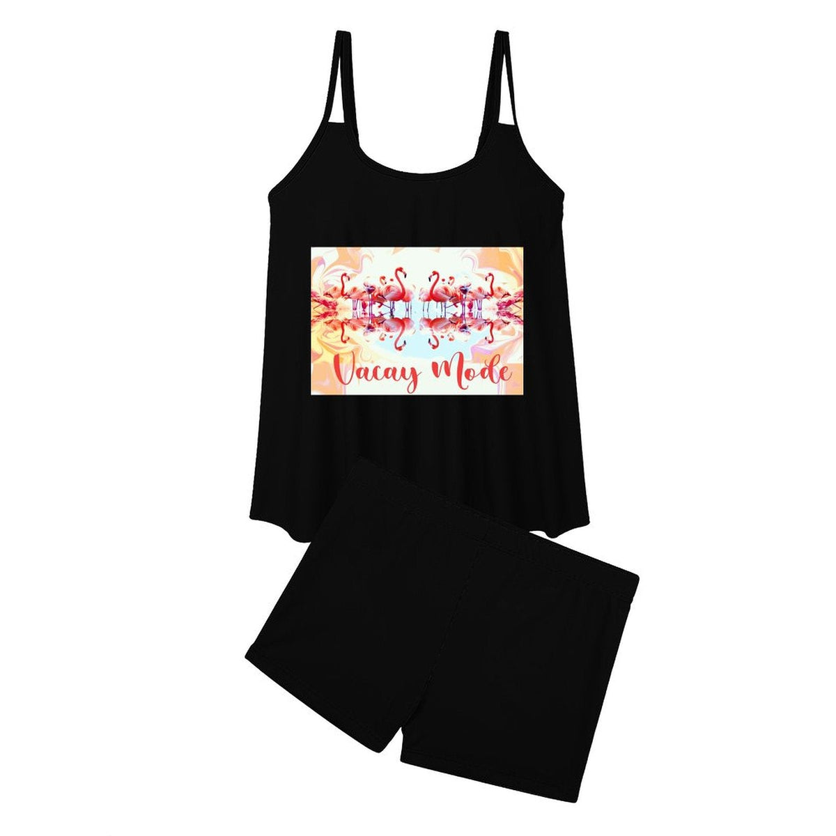 Flamingos in Vacay Mode Tankini Two-Piece for Women (Made in USA)