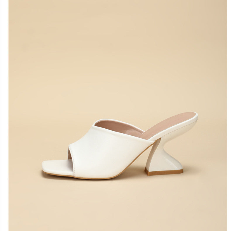 Women's Sculptural Heel Mule Sandals