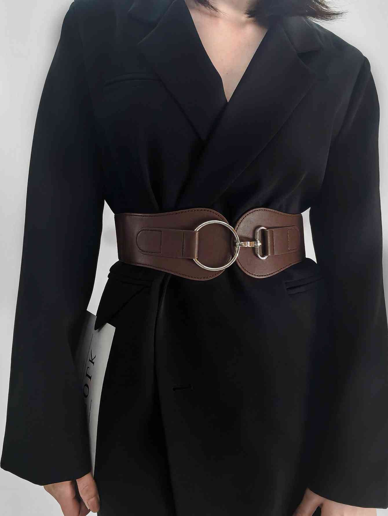 Elegant Fashion PU Elastic Wide Belt – Adjustable Comfort Fit See size chart under “more details”